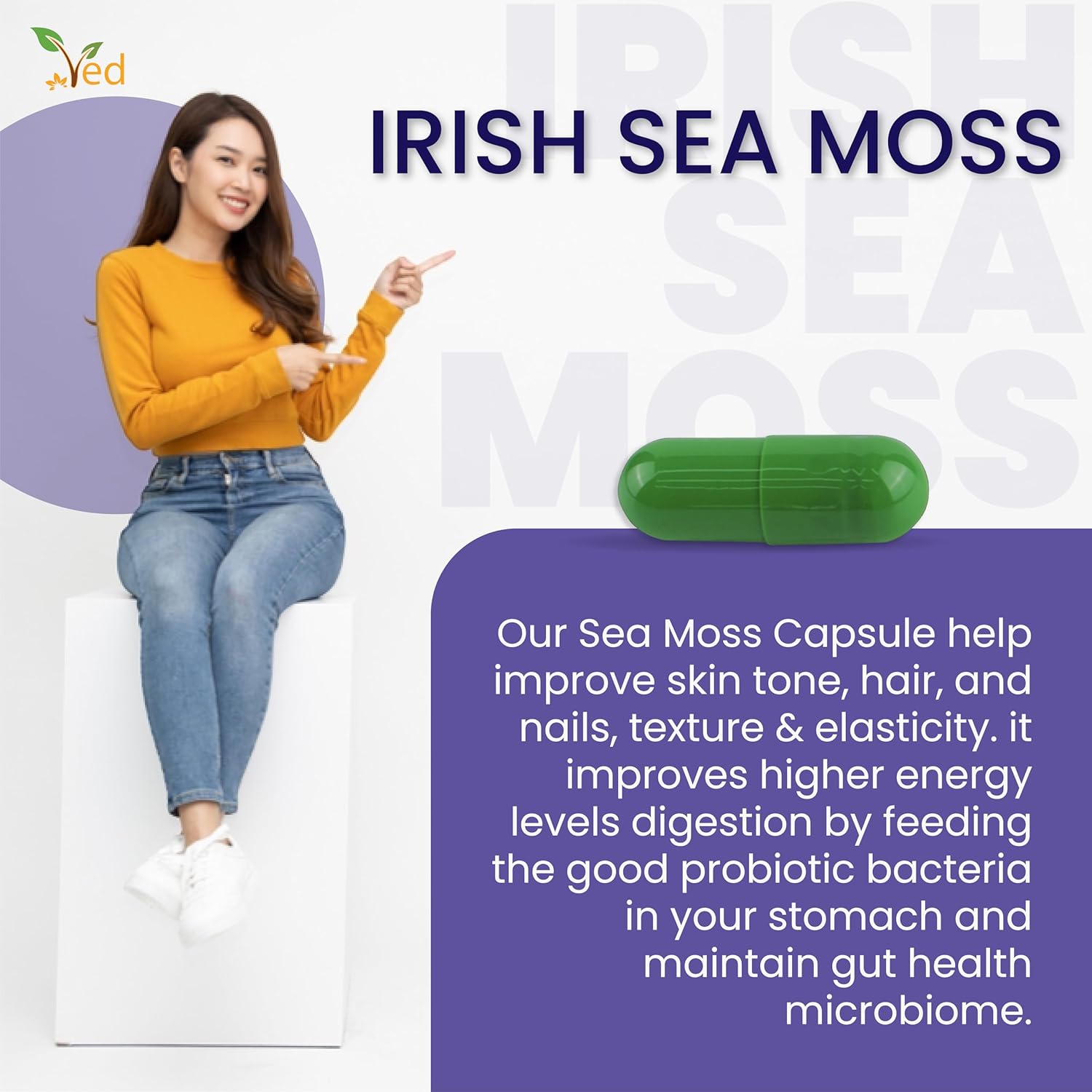 Ved Organic Irish Sea Moss 90 Capsules (45 Days Supply)