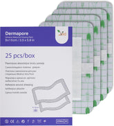 VED Dermapore Waterproof Adhesive Wound Dressing- Suitable for cuts and grazes, Diabetic Leg ulcers, venous Leg ulcers, Small Pressure sores- Medium, 9 x 15cm (Pack of 25).