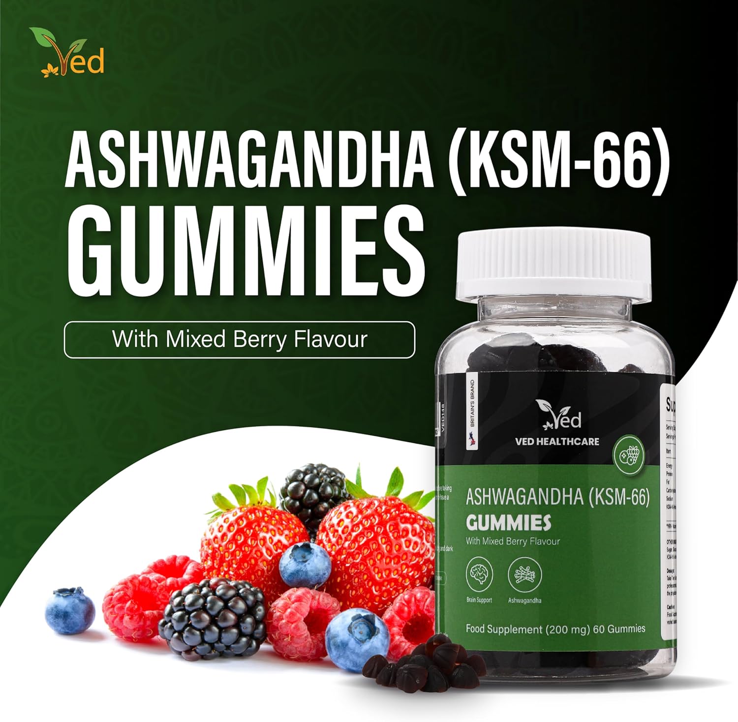 Ved Ashwagandha (KSM-66) Gummies (Pack of 2)