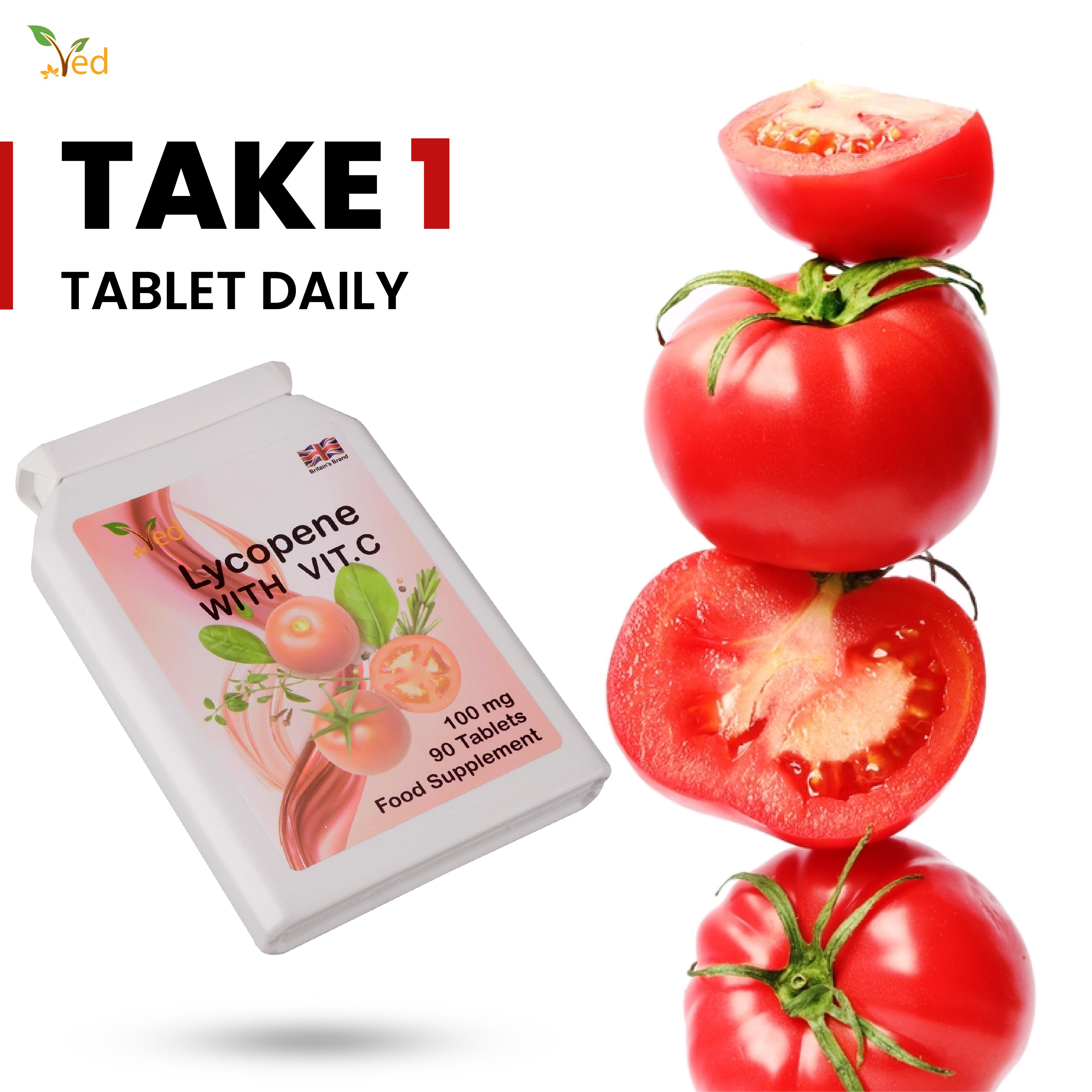 Ved Lycopene Supplement | 100mg 90 Tablets (Pack of 2)