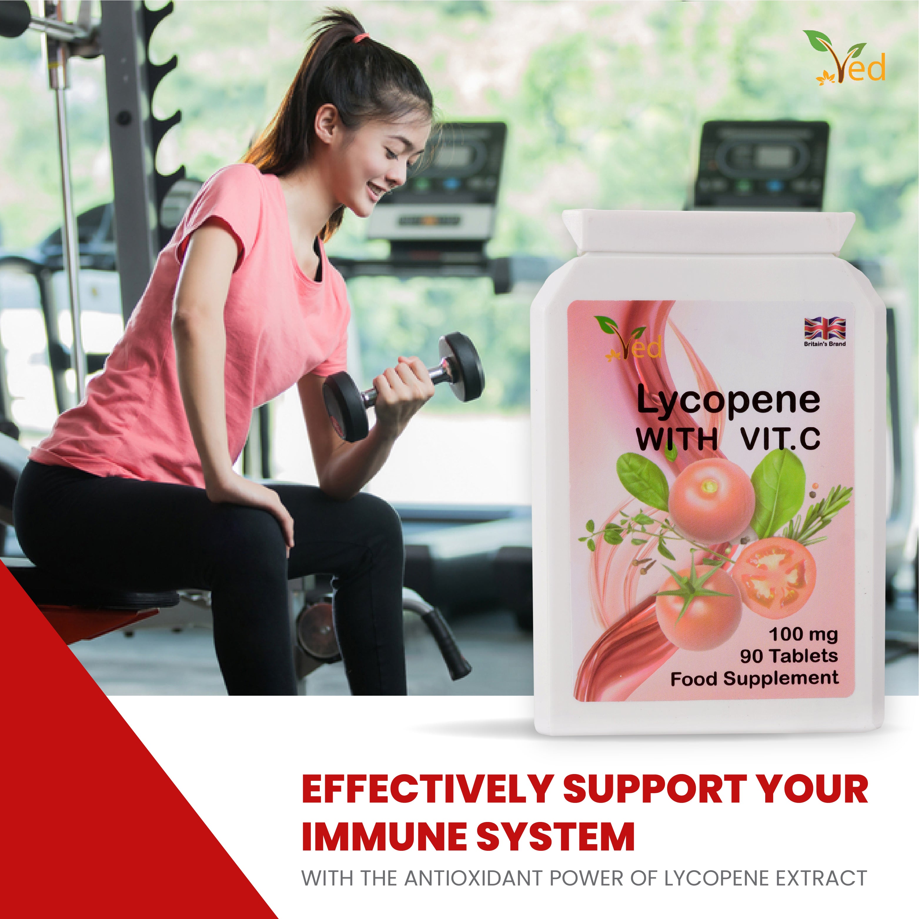 Ved Lycopene Supplement | 100mg 90 Tablets (Pack of 2)