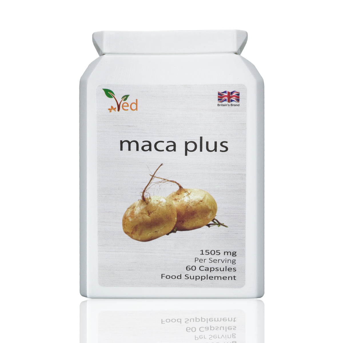Ved Organic Maca Root Black, Red, Yellow 1505 mg per Serving 60 Capsules Peruvian Maca Root Gelatinized 100% Pure Non-GMO Supports Reproductive Health Natural Energizer (30 Days Supply).
