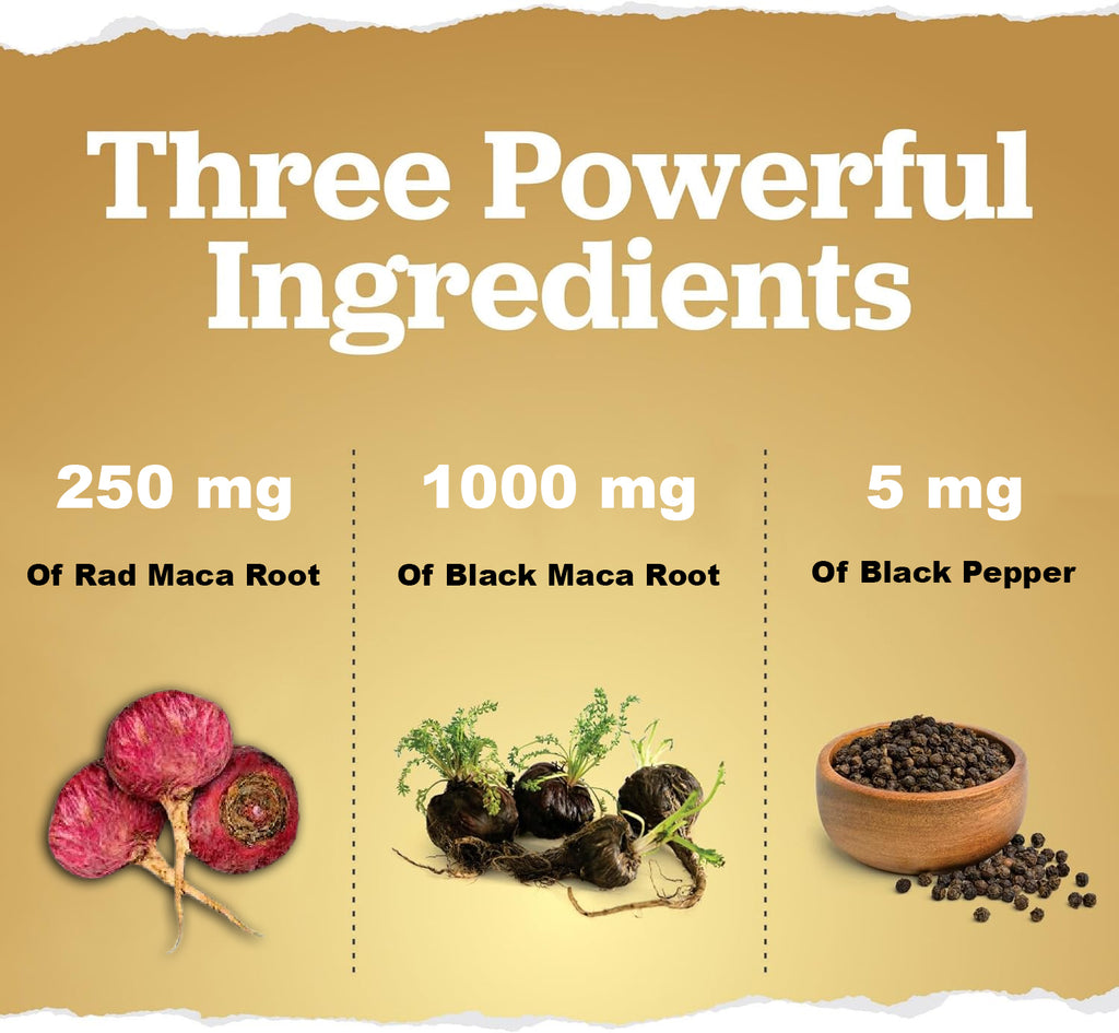 Ved Organic Maca Root Black 60 capsules (30 Days Supply).