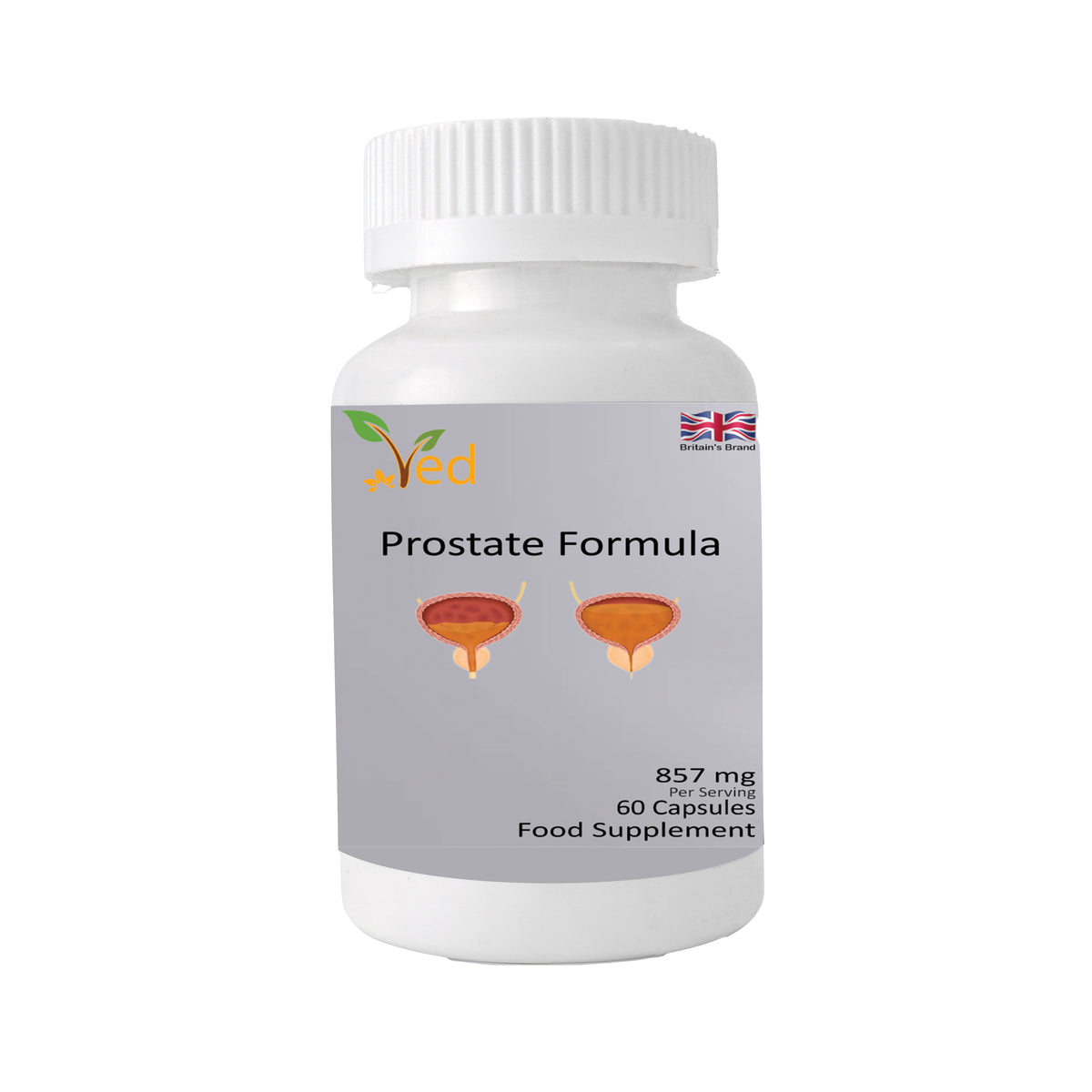 Ved Prostate Formula, Enriched with Saw Palmetto, Plant Extracts, Vitamin B6, Zinc and Selenium 857 mg per Serving 60 Capsules (30 Days Supply)