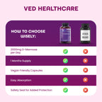 D - Mannose 2000mg Capsules - 180 Capsules - 2 Months’ Supply - Easy to Take - Split & Pour D Mannose Powder Capsules - Vegan, Gluten Free, GMO Free.