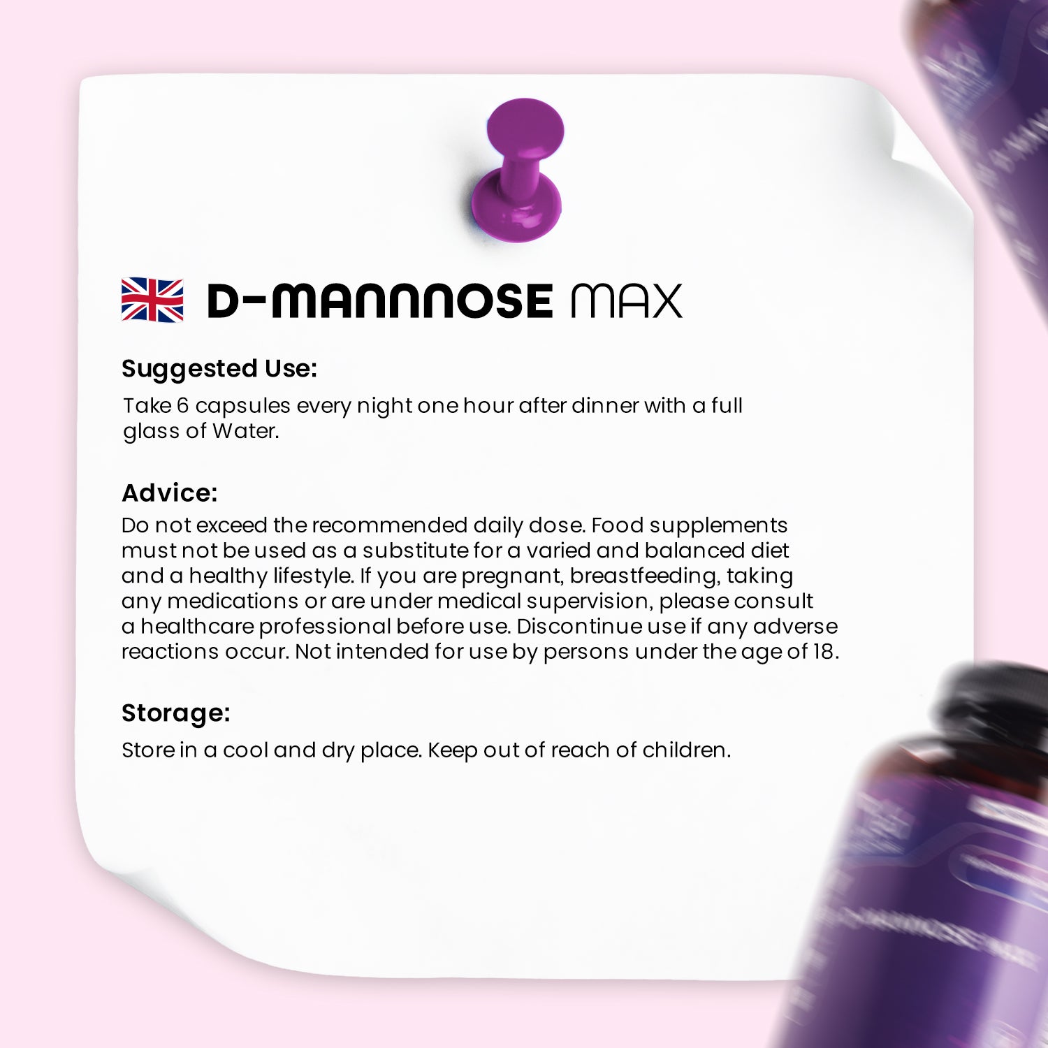 D - Mannose 2000mg Capsules - 180 Capsules - 2 Months’ Supply - Easy to Take - Split & Pour D Mannose Powder Capsules - Vegan, Gluten Free, GMO Free.