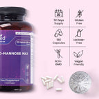 D - Mannose 2000mg Capsules - 180 Capsules - 2 Months’ Supply - Easy to Take - Split & Pour D Mannose Powder Capsules - Vegan, Gluten Free, GMO Free.