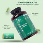 Moringa Capsules 1650mg per Serving - 180 Vegan Capsules - Natural Moringa Leaf Powder Capsules - GMP Certified - Non-GMO, Gluten Free & No Additives - 2 Month Supply