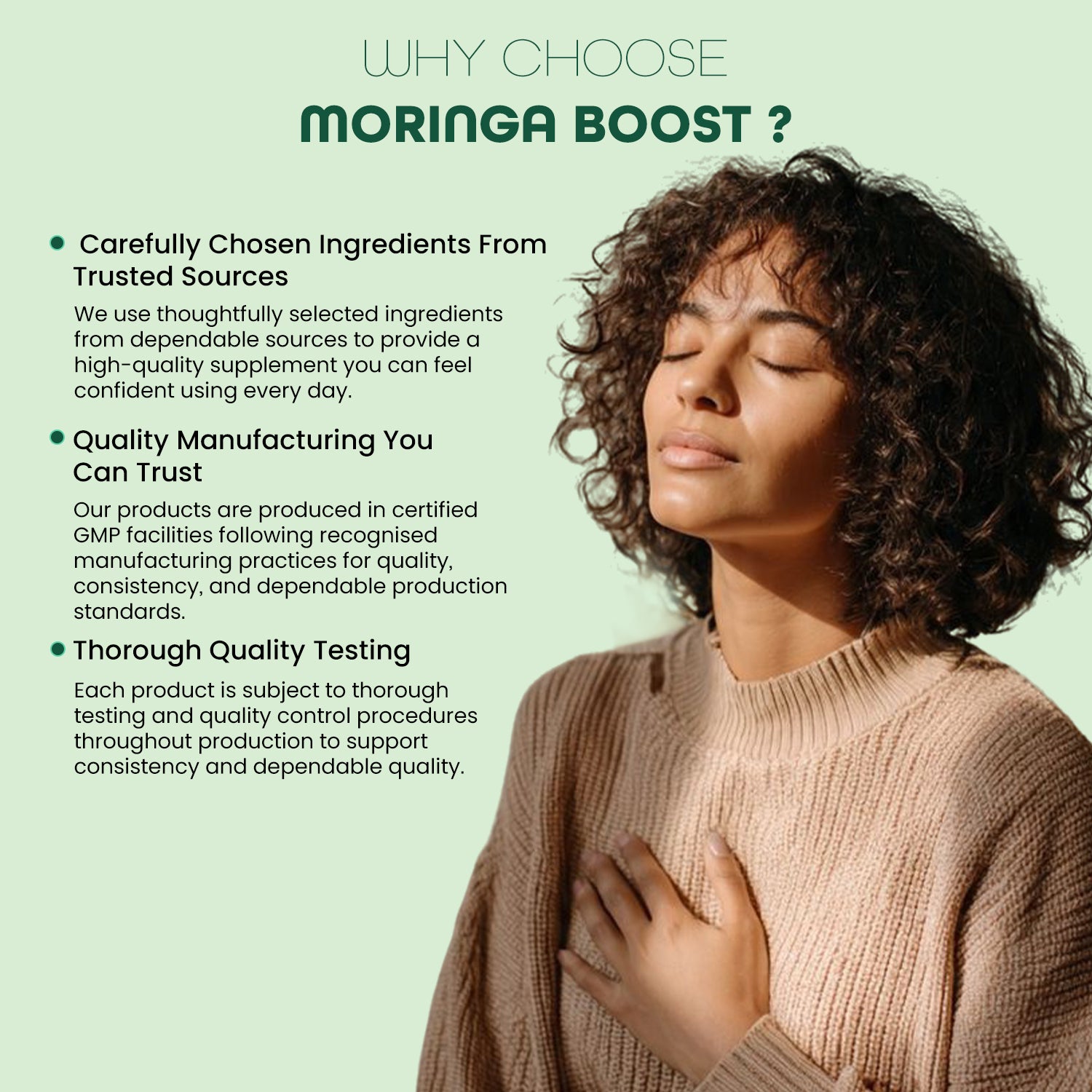 Moringa Capsules 1650mg per Serving - 180 Vegan Capsules - Natural Moringa Leaf Powder Capsules - GMP Certified - Non-GMO, Gluten Free & No Additives - 2 Month Supply