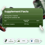 N-Acetyl-Cysteine (NAC) 600mg – 180 Vegan Capsules – One Capsule Daily – 6 Month Supply – Gluten Free Nutritional Supplement.