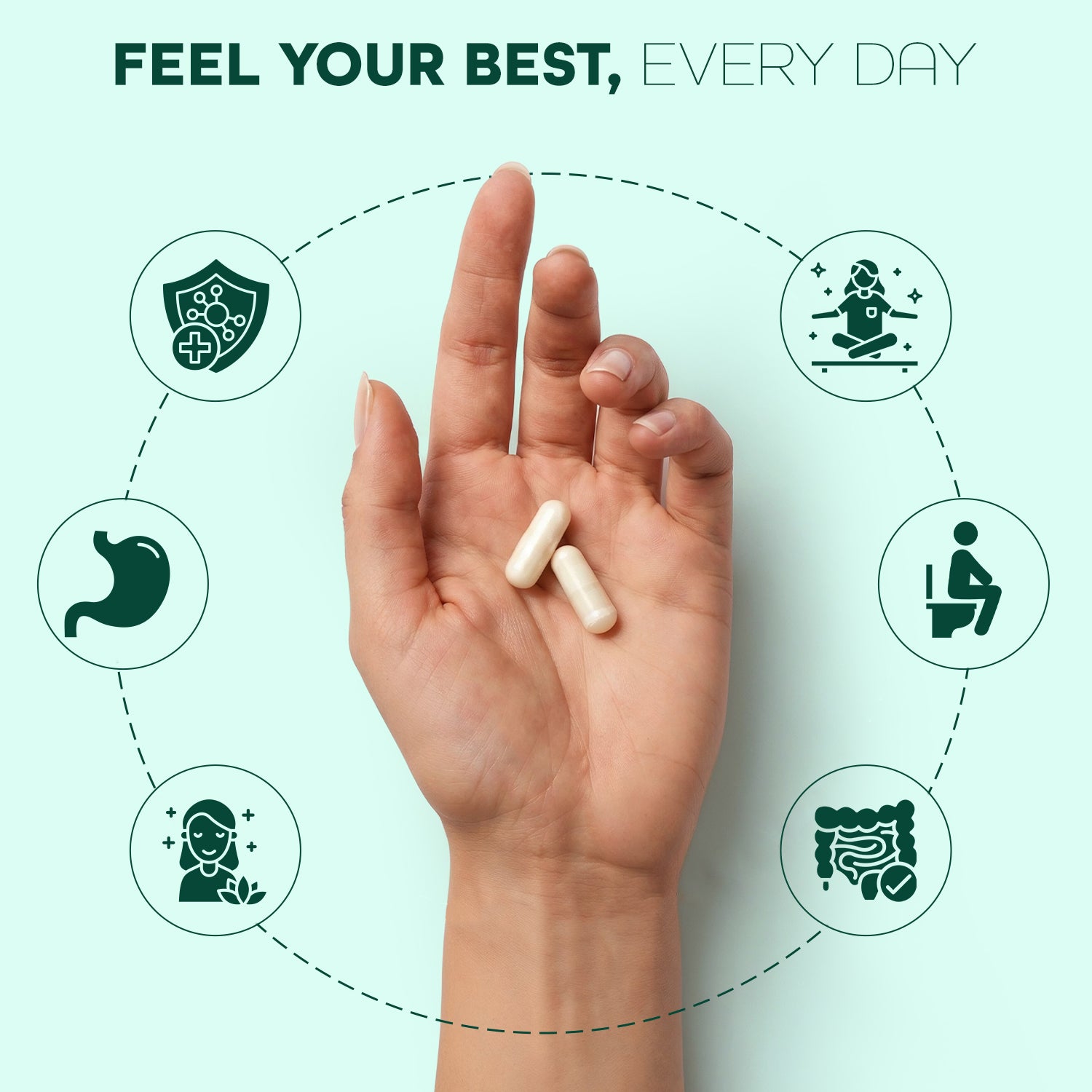 Probiotic Complex 60 Billion CFU – 120 Capsules – 20 Live Cultures – with Inulin & FOS Prebiotics – 2 Month Supply for Women & Men.
