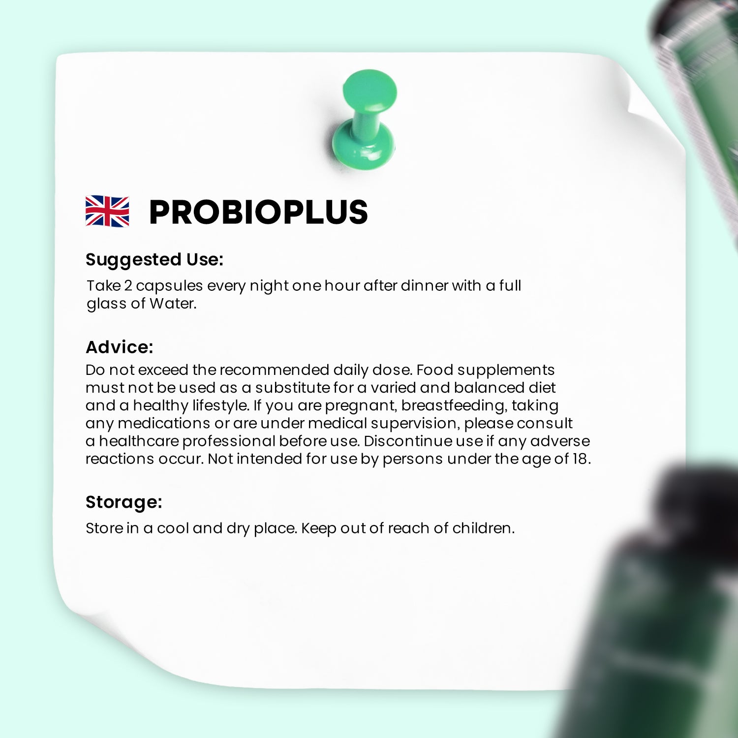 Probiotic Complex 60 Billion CFU – 120 Capsules – 20 Live Cultures – with Inulin & FOS Prebiotics – 2 Month Supply for Women & Men.