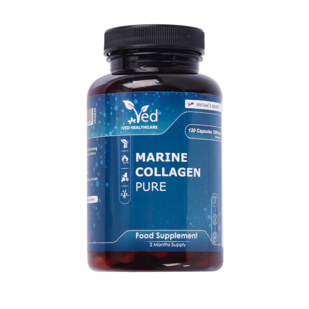 Pure Marine Collagen Peptides - Type 1 & 3 Hydrolysed Fish Collagen Supplement - Highly Bioavailable Formula - Men & Women - 60 Day Supply
