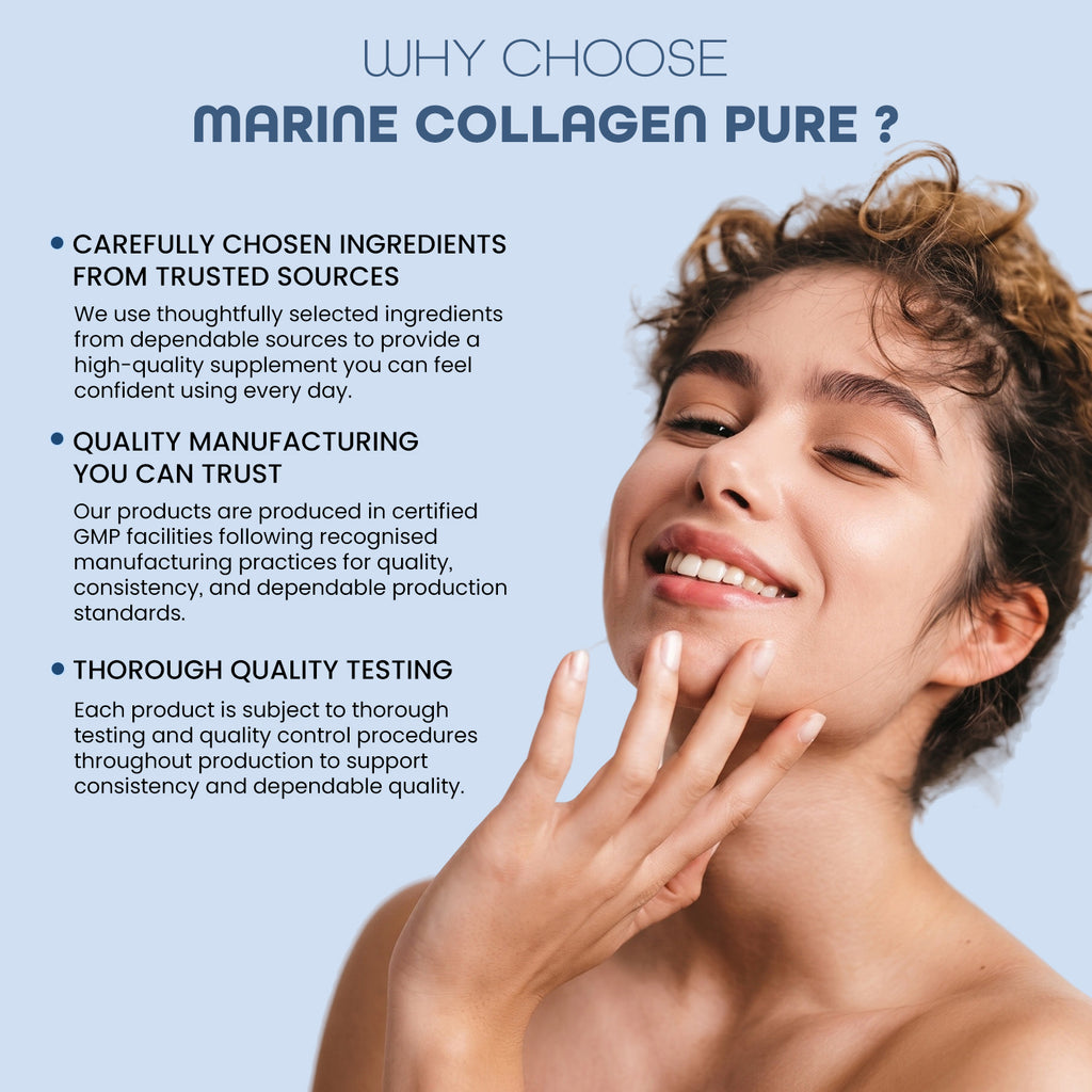 Pure Marine Collagen Peptides - Type 1 & 3 Hydrolysed Fish Collagen Supplement - Highly Bioavailable Formula - Men & Women - 60 Day Supply