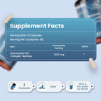 Pure Marine Collagen Peptides - Type 1 & 3 Hydrolysed Fish Collagen Supplement - Highly Bioavailable Formula - Men & Women - 60 Day Supply