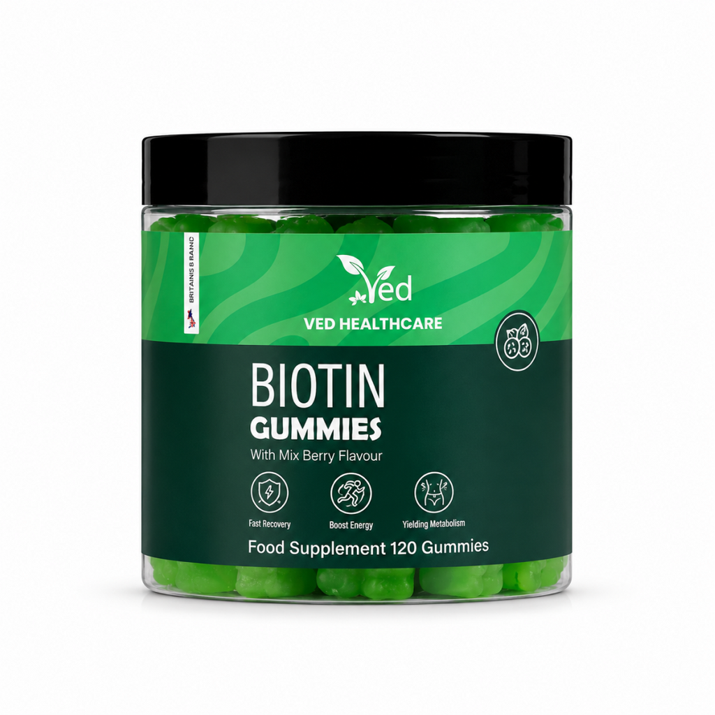 VED Biotin Gummies 5000mcg, 120 Vegan Gummies.