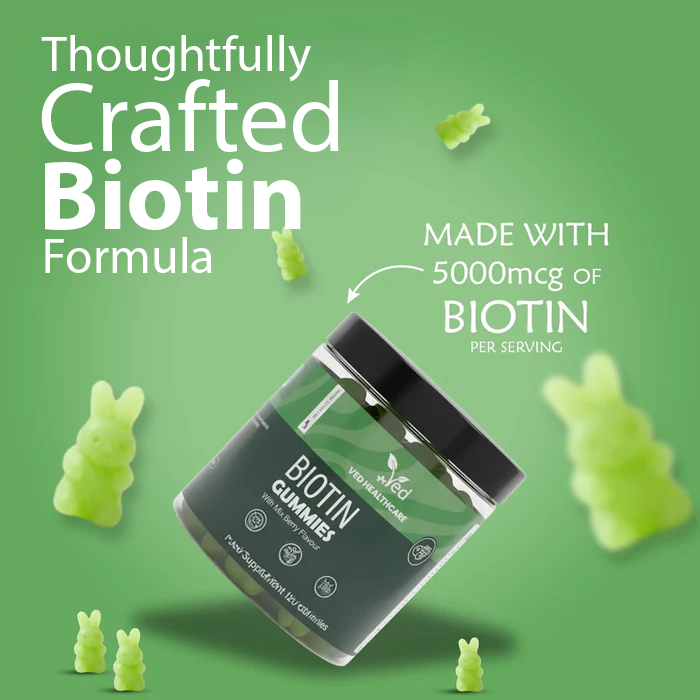 VED Biotin Gummies 5000mcg, 120 Vegan Gummies.