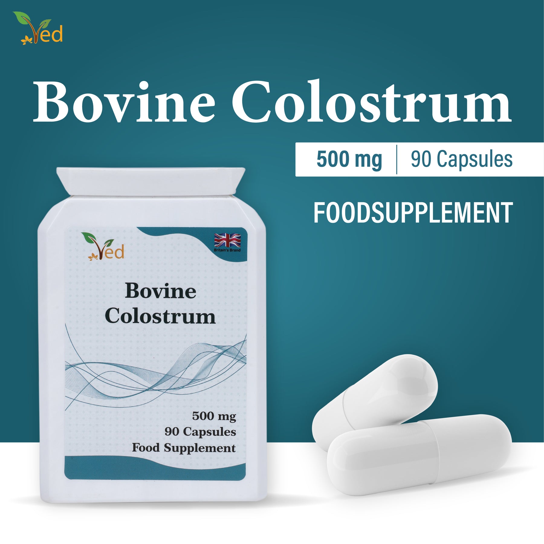 Bovine Colostrum Supplement | Support Immune System And Muscle Growth | 500 Mg X 90 Capsules