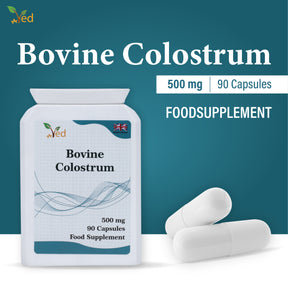 Bovine Colostrum Supplement | Support Immune System And Muscle Growth | 500 Mg X 90 Capsules