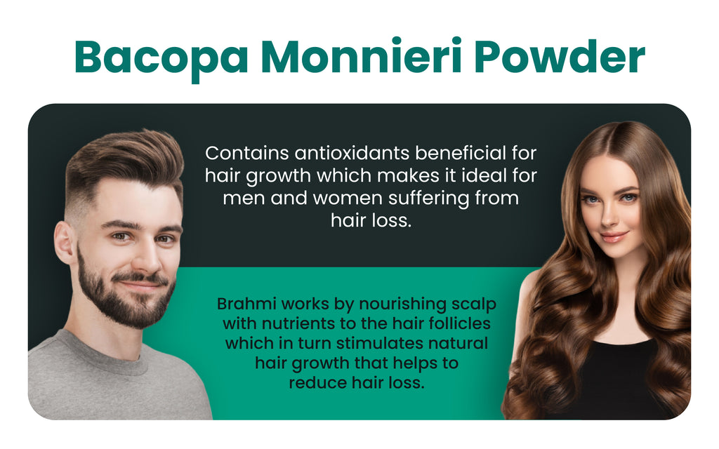 Ved Organic Brahmi Powder, Pure & Natural, Ayurvedic Hair Growth Hair Mask, Thinning Hair, Reduce Hair Fall, Breakage, Split Ends, Strengthen Hair,100g