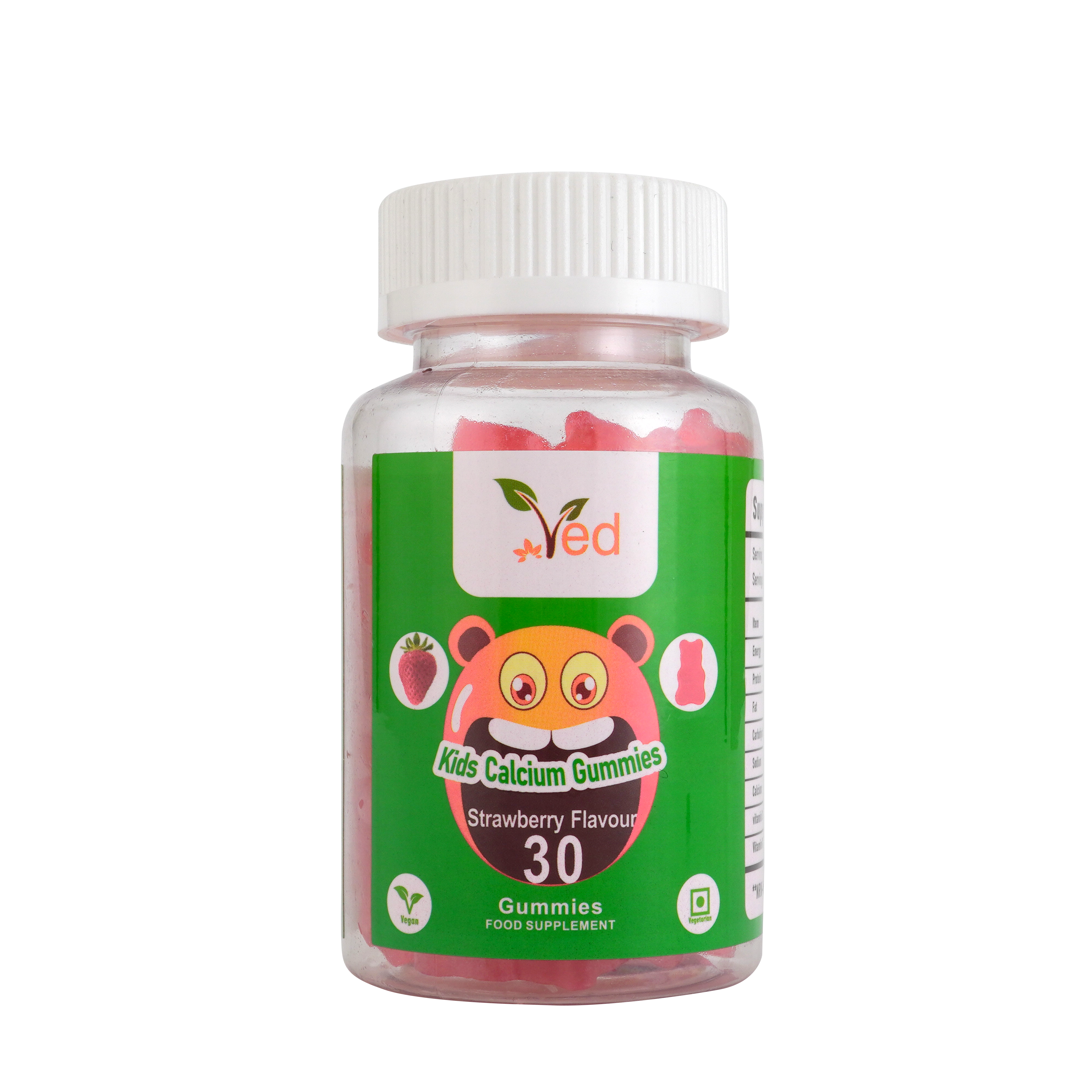 Kids Calcium Gummies Strawberry flavor 30 gummies/bottle