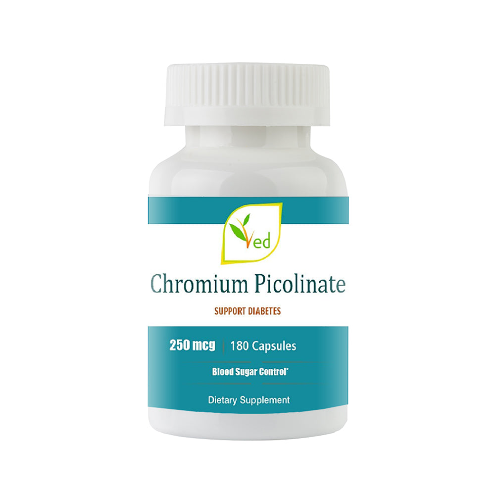 Ved Chromium Picolinate | Vegan & Vegetarian Friendly | 250mcg 180 Capsules