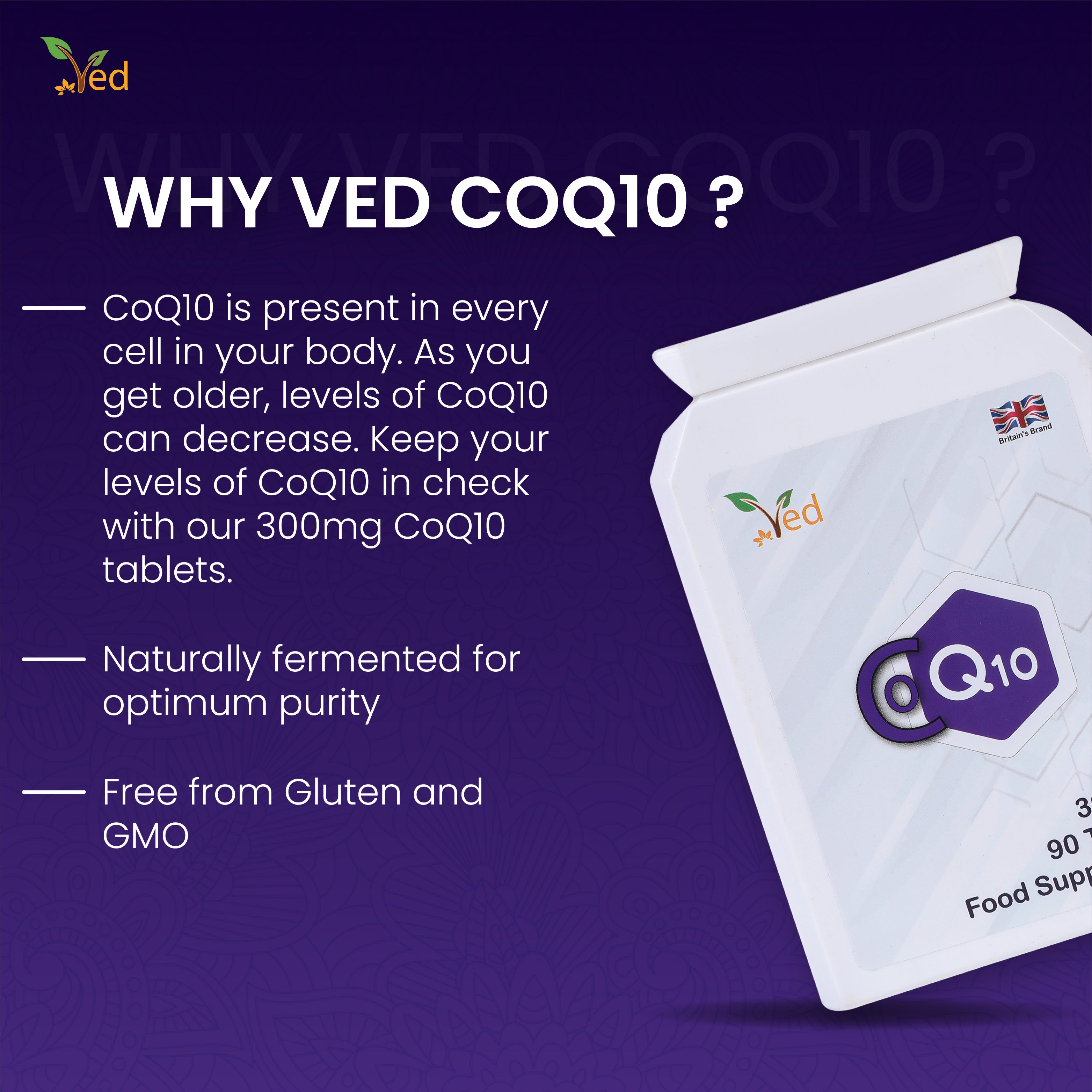 Co Enzyme Q10 300 mg 90 Tablets.