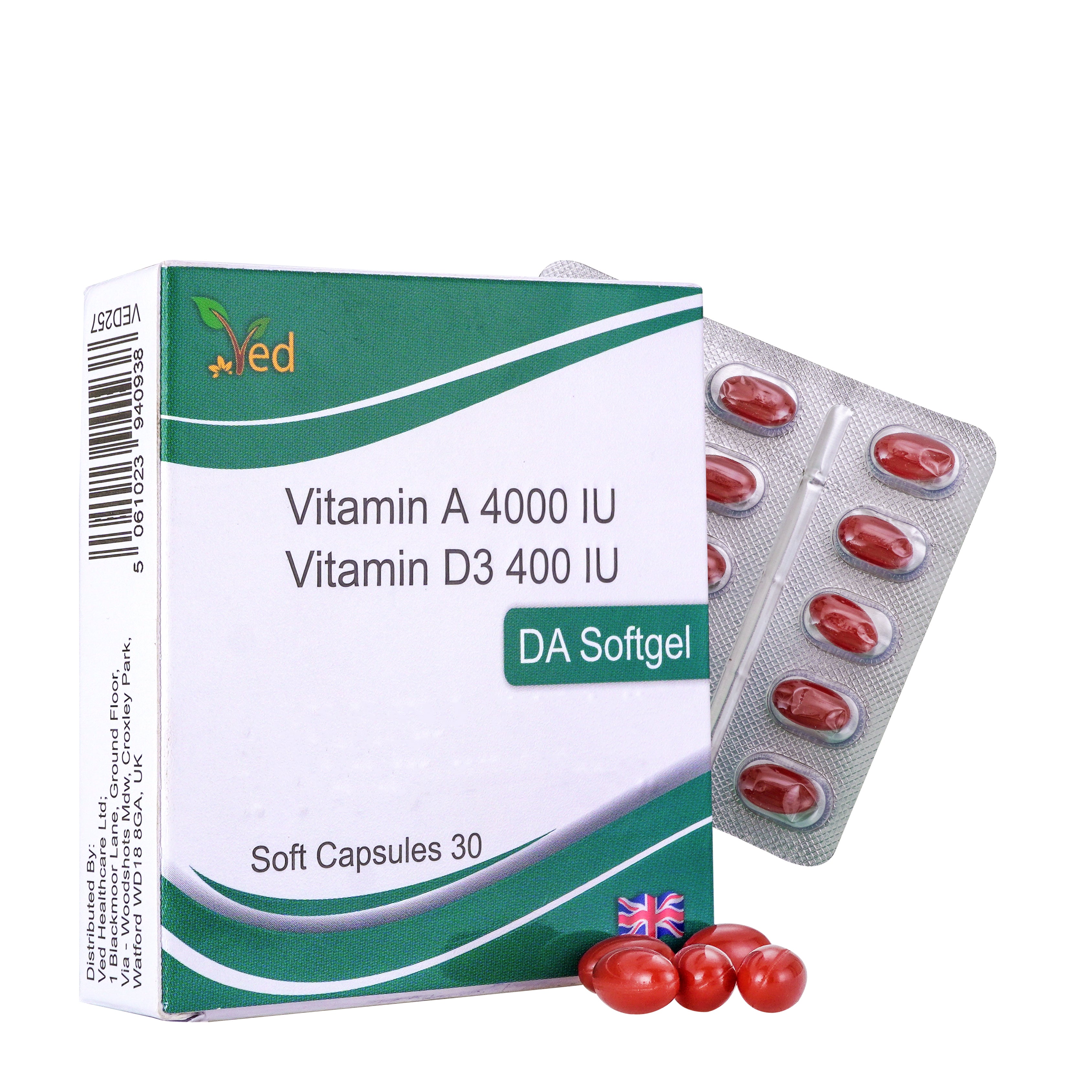 VED VITAMIN A & D SOFTGEL CAPSULE (15X2) (Peck of 2)