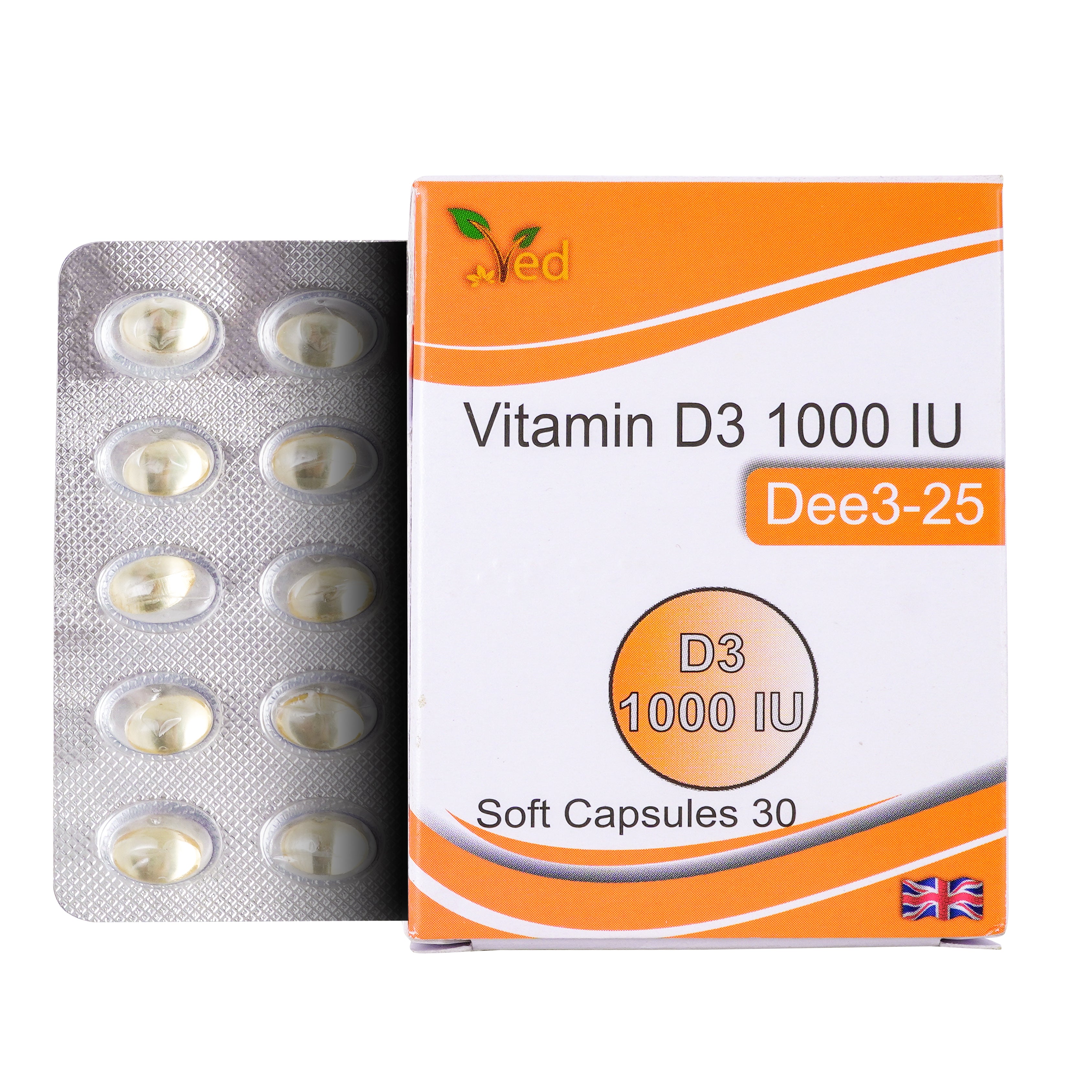 VED VITAMIN D3 1000 IU SOFTGEL (15X2) (Peck of 2)