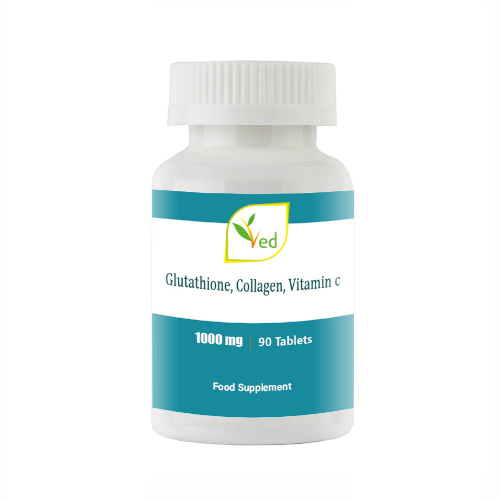 Reduced L Glutathione 1000mg x 90 Tablets. with 500mg L-Glutathione, 300mg Collagen, and 200mg Vitamin C per Tablet