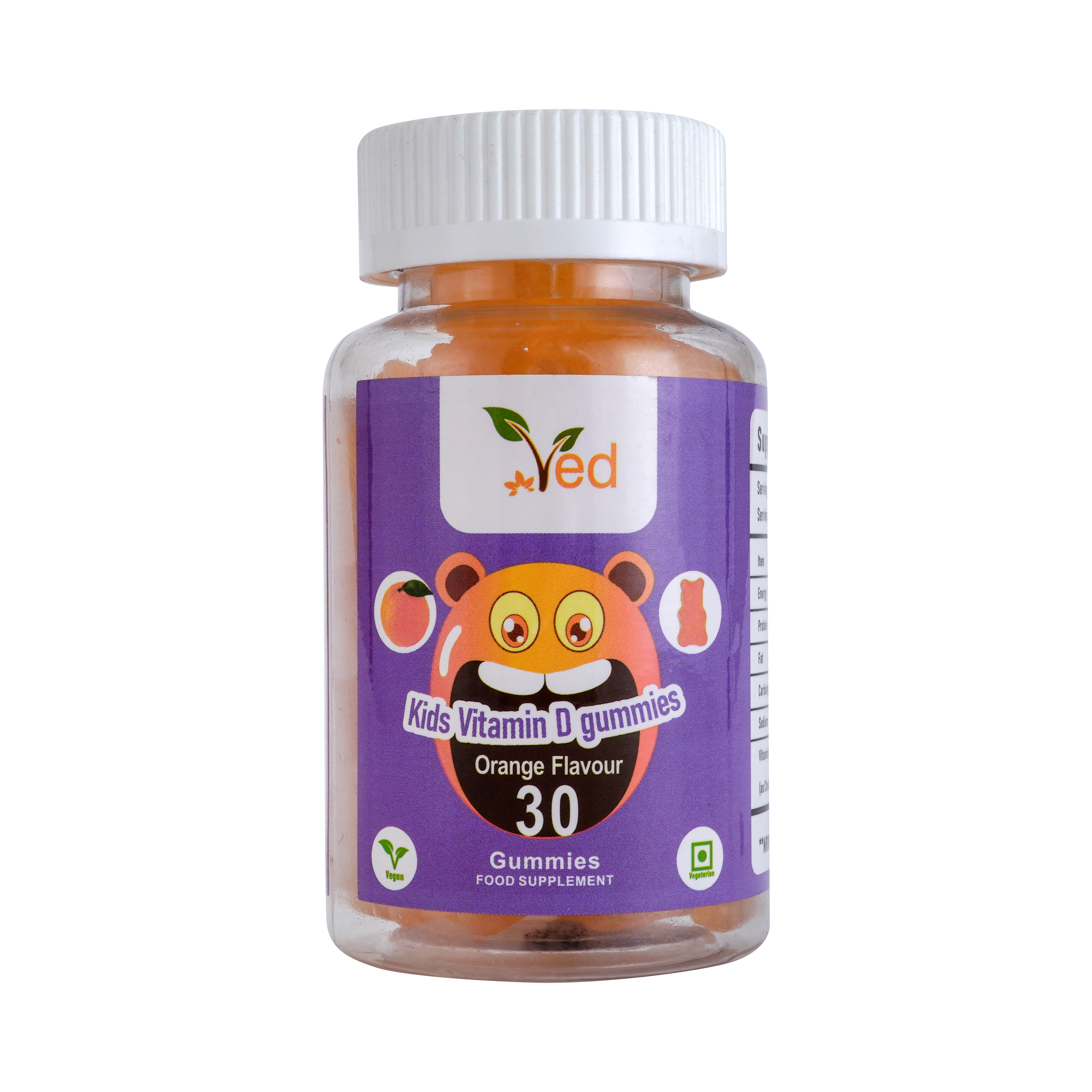 Kids Vitamin D gummies Orange flavor 30 gummies/bottle