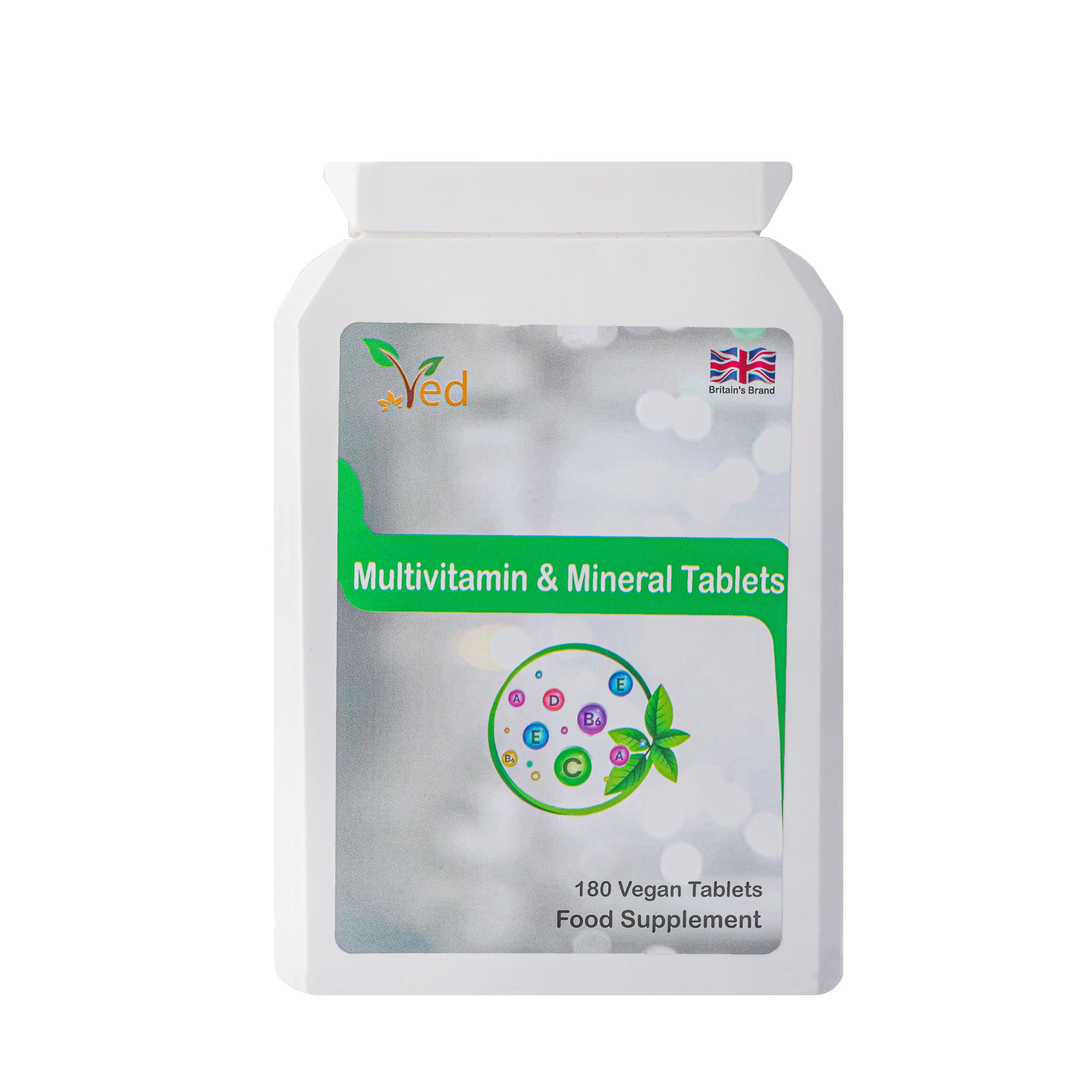 Ved's Multivitamins Supplement with Vitamin A, Vitamin C, Vitamin D, Vitamins E & B6 & More| for Men & Women| Whole Food Supplement for Energy and Health Support| 180 Vegan Tablets|6 Month Supply.