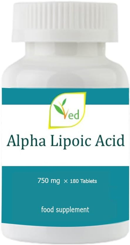 Ved Alpha Lipoic Acid | Non-GMO, Gluten Free | 750mg, 180 Tablets