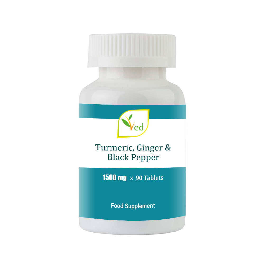 Ved Turmeric, Ginger & Black Pepper | Vegan Formula | 1500mg 180 Tablets